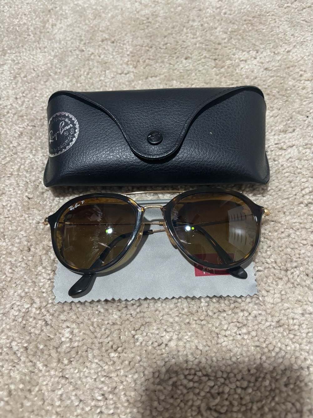 Ray-Ban RB3545 Tortoise and Gold Polarized Sunglasses